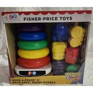 Baby Toy Fisher Price Replay The Classics Rock-A-Stack & Snap Lock Beads Bundle